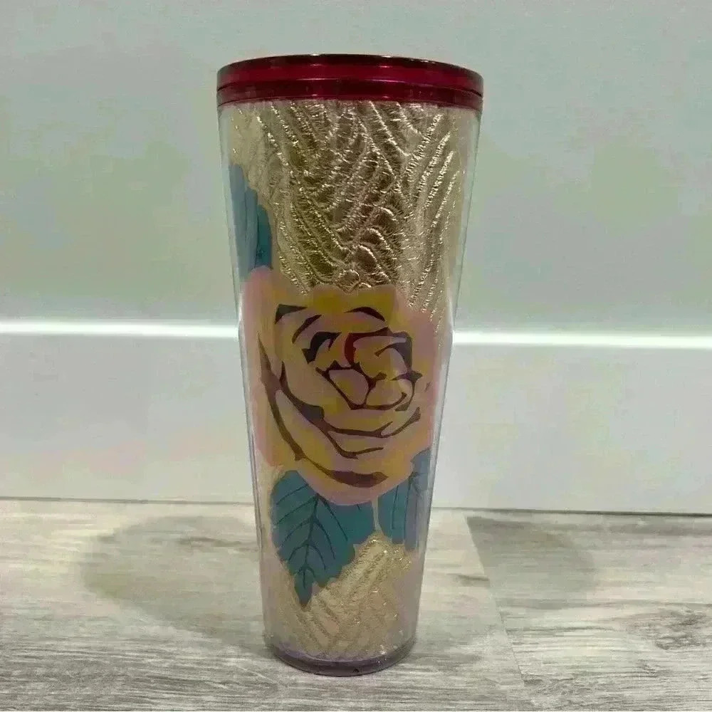Starbucks Fall 2020 Rose Gold Quilted 24oz Venti Tumbler Cup With Lid